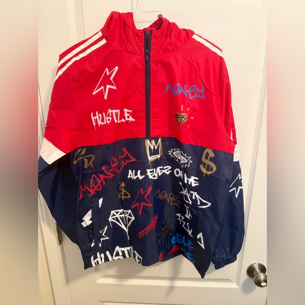 Screenshot Graffiti Windbreaker in Navy - Size Small